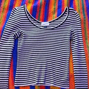 Universal Thread Black and White Striped Top